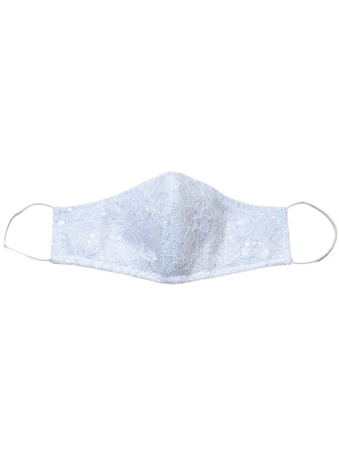 Girls Multi Color Sequin Embroidered Lace Face Cover 2-16 - SophiasStyle.com